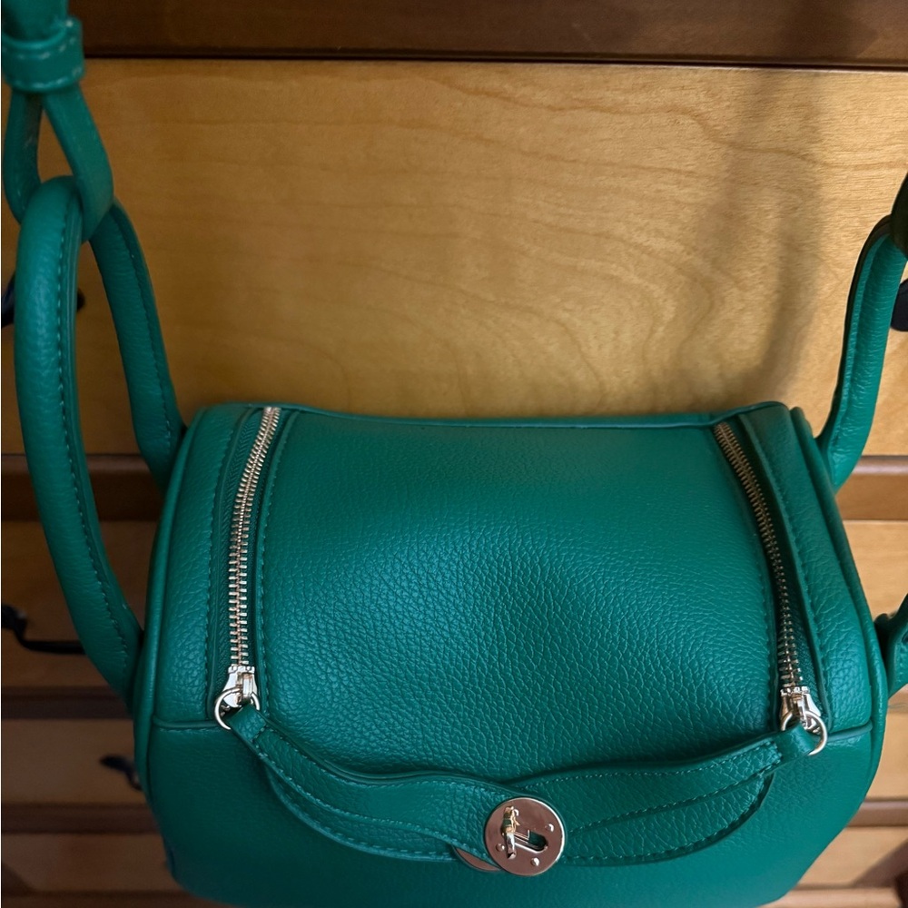 Green Leather Crossbody Bag by Ello